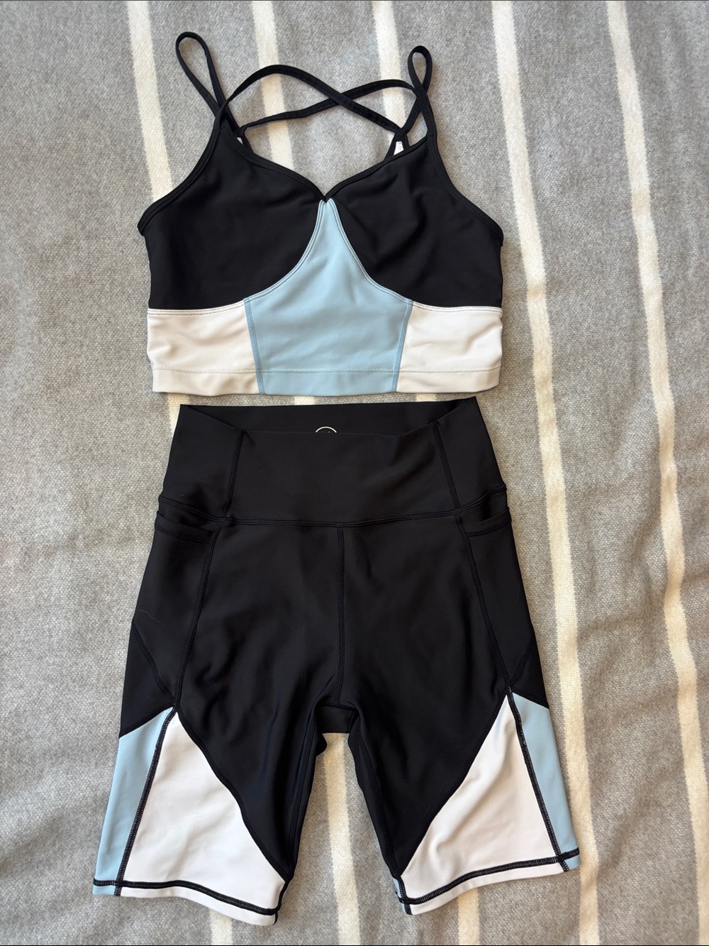 Sage Collective Baby Blue White & Black SET (both top and bottoms)